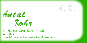 antal kohr business card